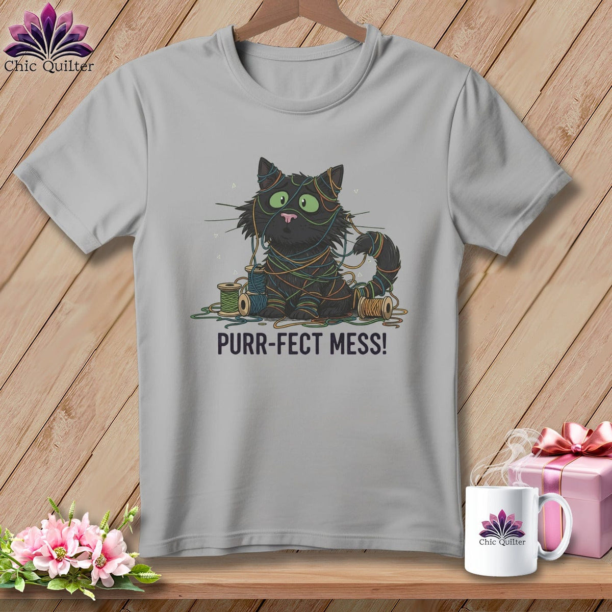 MyDesigns Physical Item S / Athletic Heather Purr ~ fect Mess! ~ Relaxed Fit Tee