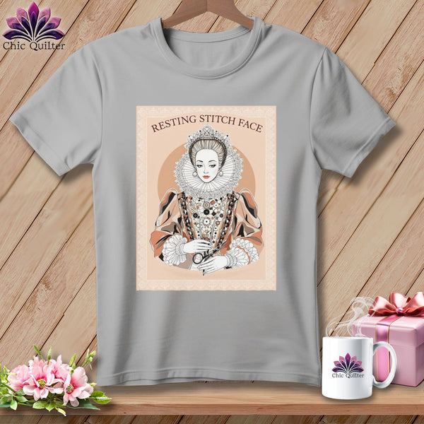 MyDesigns Physical Item S / Athletic Heather Queen Eliza Stitch - Resting Stitch Face ~ Relaxed Fit Tee