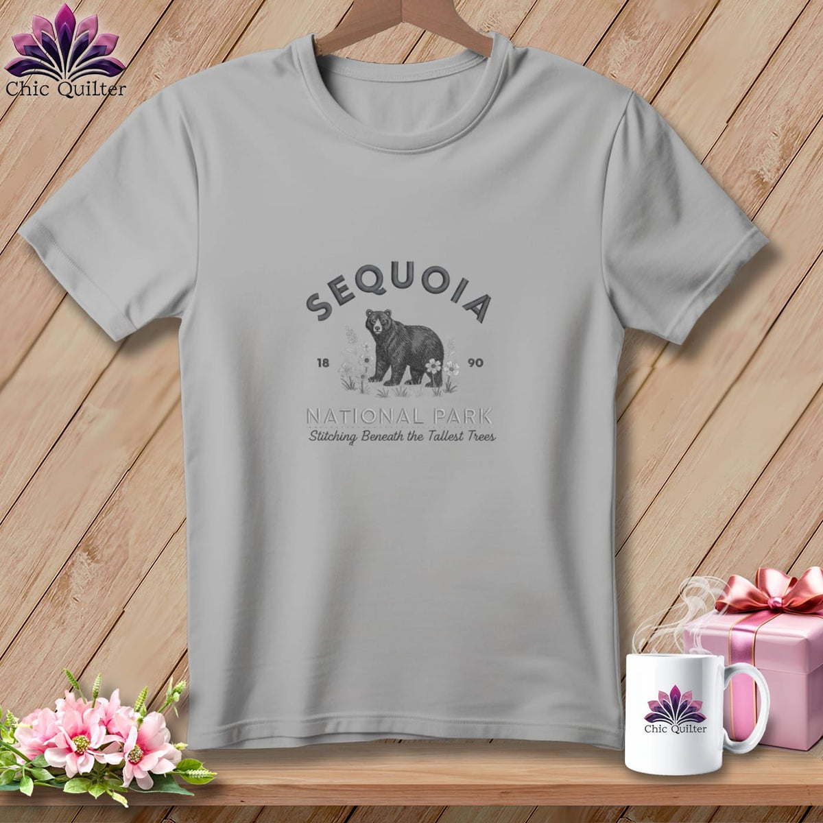 MyDesigns Physical Item S / Athletic Heather Sequoia National Park, Stitchin In Beauty ~ Relaxed Fit Tee