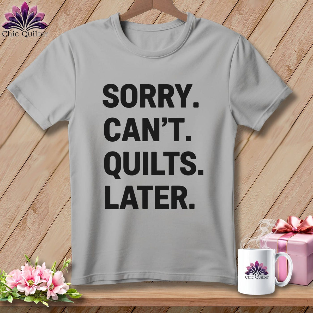 MyDesigns Physical Item S / Athletic Heather Sorry. Can’t. Quilts. Later. ~ Relaxed Fit Tee