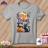 MyDesigns Physical Item S / Athletic Heather Stitch or Treat ~ Relaxed Fit Tee