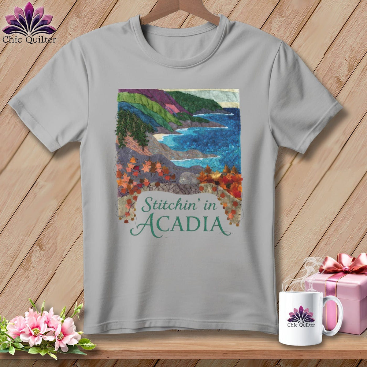 MyDesigns Physical Item S / Athletic Heather Stitchin' in Acadia National Park ~ Relaxed Fit Tee
