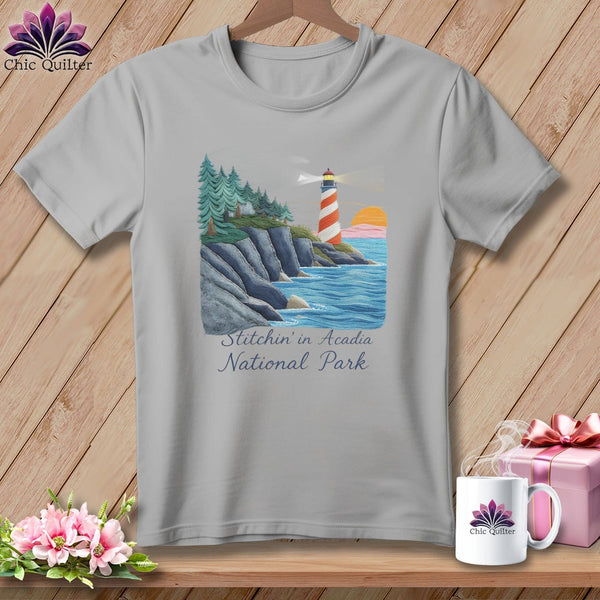 MyDesigns Physical Item S / Athletic Heather Stitchin' in Acadia National Park ~ Relaxed Fit Tee