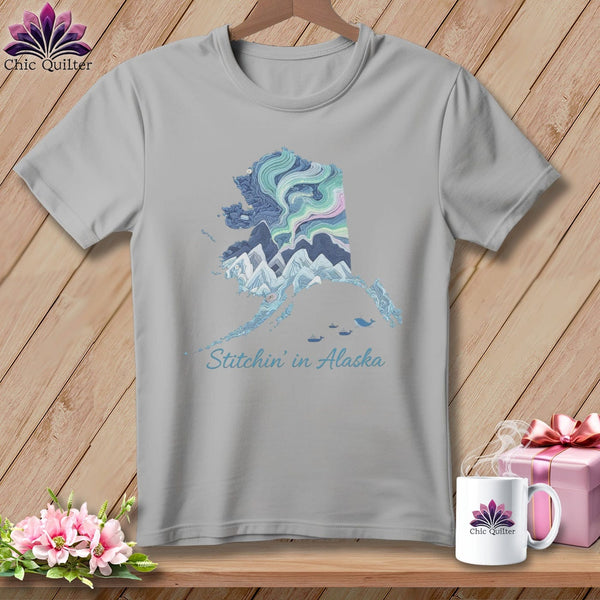 MyDesigns Physical Item S / Athletic Heather Stitchin' in Alaska ~ Relaxed Fit Tee