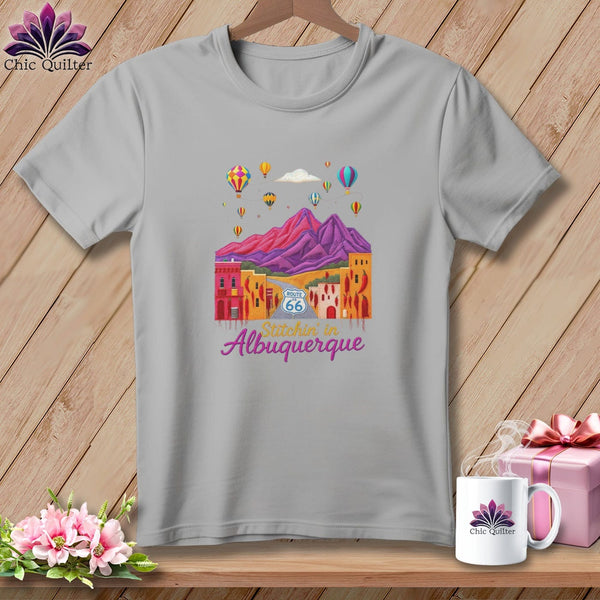 MyDesigns Physical Item S / Athletic Heather Stitchin' in Albuquerque ~ Relaxed Fit Tee