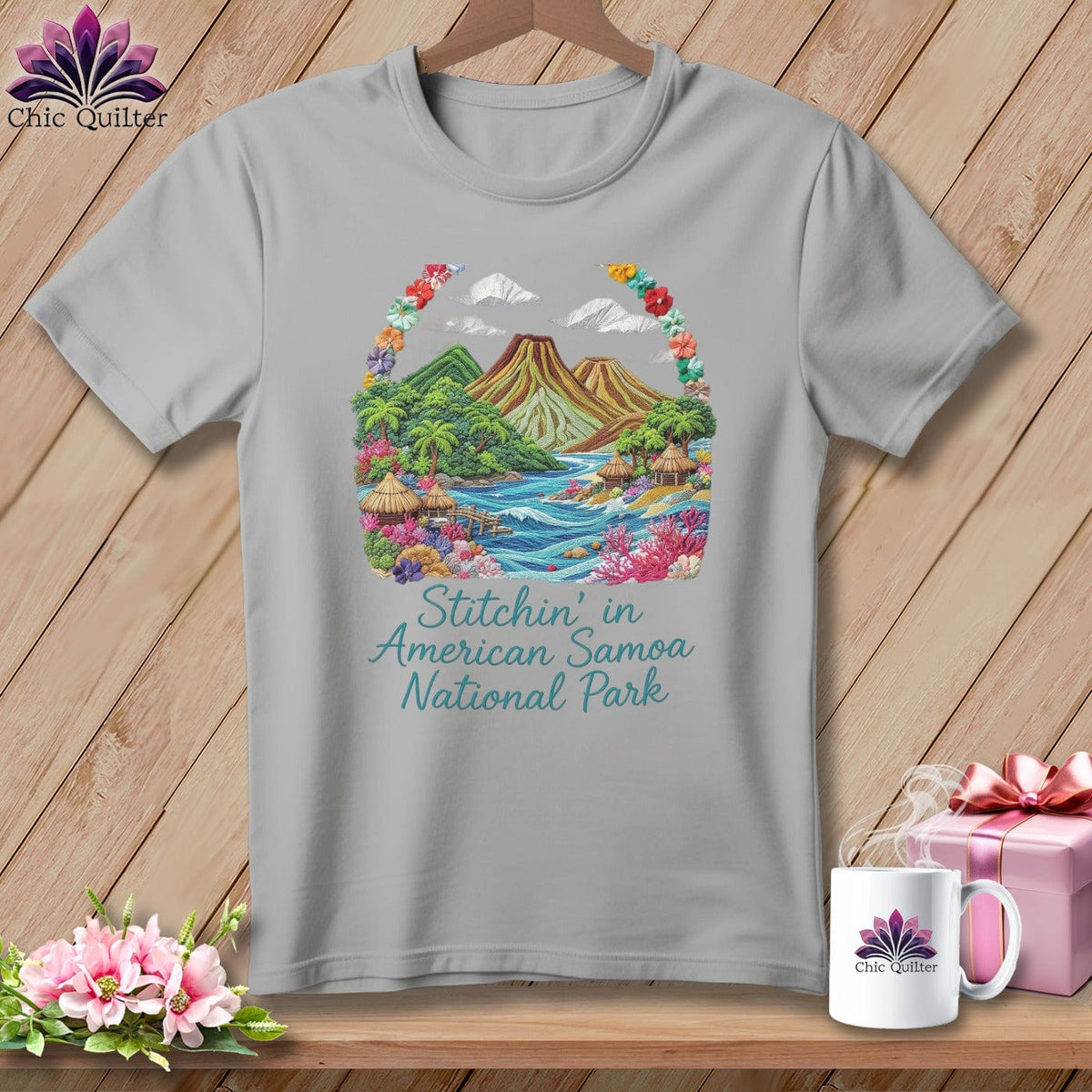 MyDesigns Physical Item S / Athletic Heather Stitchin' in American Samoa National Park ~ Relaxed Fit Tee