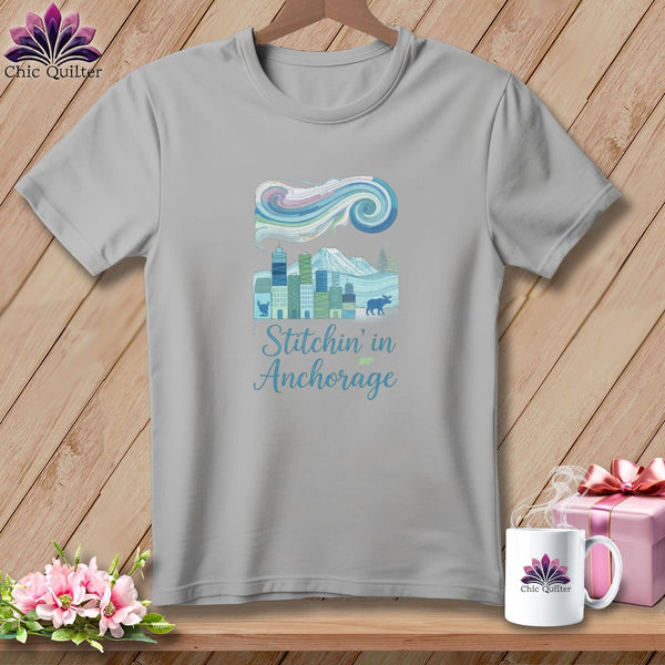 MyDesigns Physical Item S / Athletic Heather Stitchin' in Anchorage ~ Relaxed Fit Tee