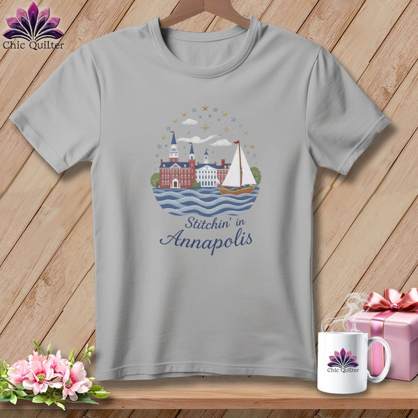 MyDesigns Physical Item S / Athletic Heather Stitchin' in Annapolis ~ Relaxed Fit Tee