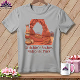 MyDesigns Physical Item S / Athletic Heather Stitchin' in Arches National Park ~ Relaxed Fit Tee