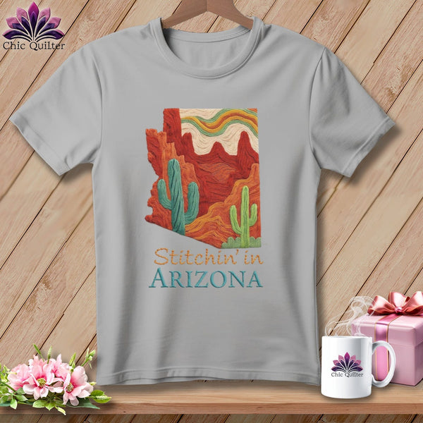 MyDesigns Physical Item S / Athletic Heather Stitchin' in Arizona ~ Relaxed Fit Tee