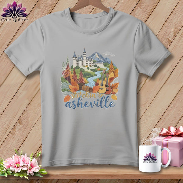 MyDesigns Physical Item S / Athletic Heather Stitchin' in Asheville ~ Relaxed Fit Tee