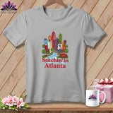 MyDesigns Physical Item S / Athletic Heather Stitchin' in Atlanta ~ Relaxed Fit Tee