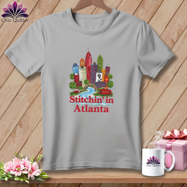 MyDesigns Physical Item S / Athletic Heather Stitchin' in Atlanta ~ Relaxed Fit Tee
