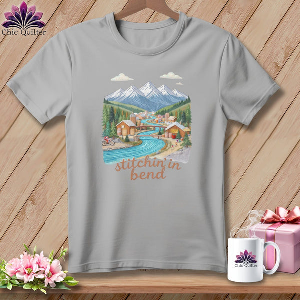 MyDesigns Physical Item S / Athletic Heather Stitchin' in Bend ~ Relaxed Fit Tee