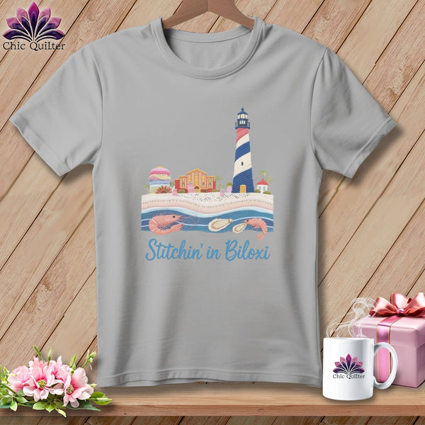 MyDesigns Physical Item S / Athletic Heather Stitchin' in Biloxi ~ Relaxed Fit Tee