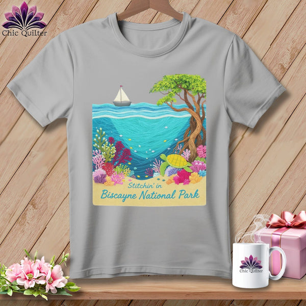 MyDesigns Physical Item S / Athletic Heather Stitchin' in Biscayne National Park ~ Relaxed Fit Tee