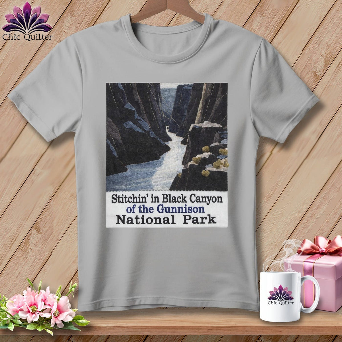 MyDesigns Physical Item S / Athletic Heather Stitchin' in Black Canyon of the Gunnison National Park ~ Relaxed Fit Tee