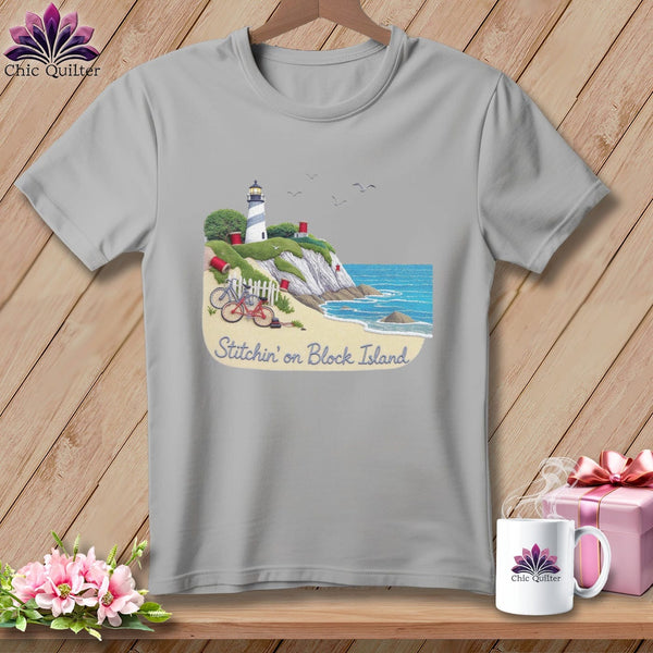 MyDesigns Physical Item S / Athletic Heather Stitchin' in Block Island ~ Relaxed Fit Tee