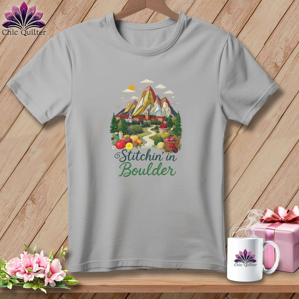 MyDesigns Physical Item S / Athletic Heather Stitchin' in Boulder ~ Relaxed Fit Tee