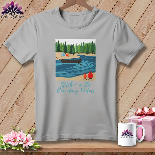 MyDesigns Physical Item S / Athletic Heather Stitchin' in Boundary Waters ~ Relaxed Fit Tee