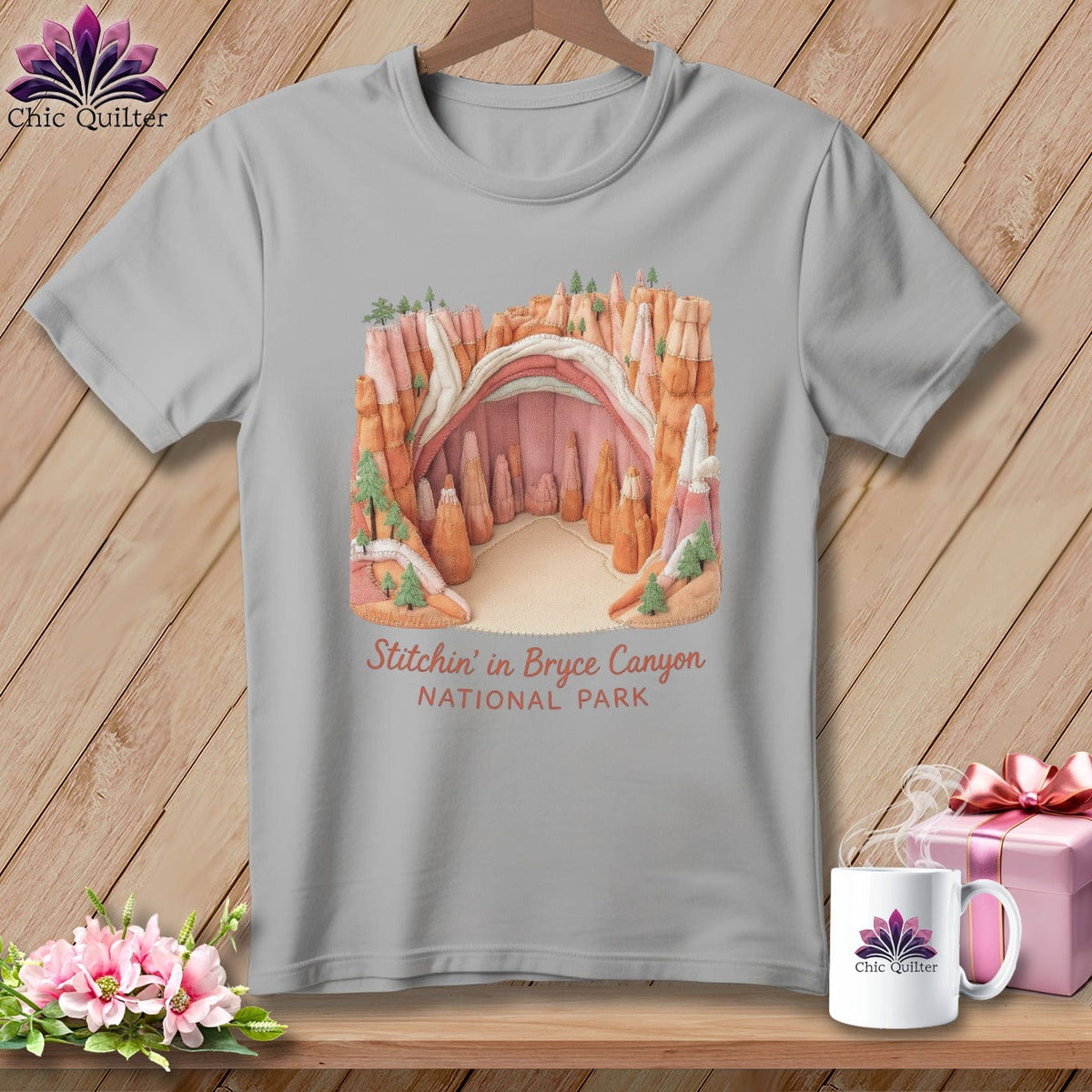 MyDesigns Physical Item S / Athletic Heather Stitchin' in Bryce Canyon National Park ~ Relaxed Fit Tee