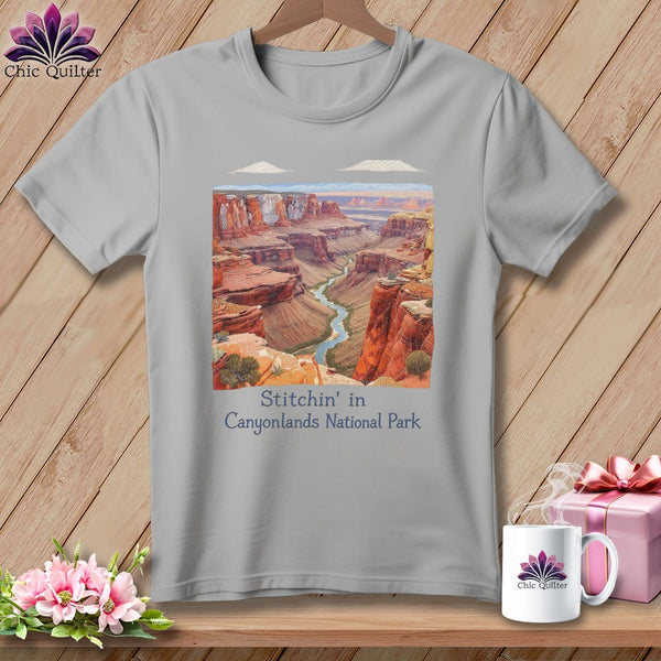 MyDesigns Physical Item S / Athletic Heather Stitchin' in Canyonlands National Park ~ Relaxed Fit Tee