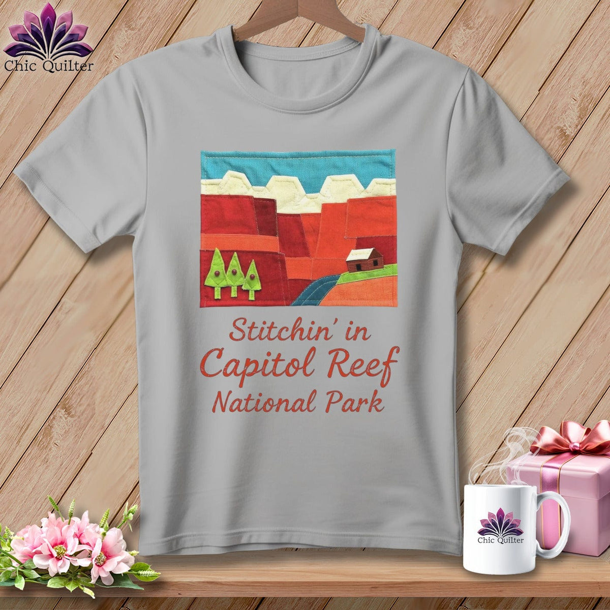 MyDesigns Physical Item S / Athletic Heather Stitchin' in Capitol Reef National Park ~ Relaxed Fit Tee