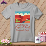 MyDesigns Physical Item S / Athletic Heather Stitchin' in Capitol Reef National Park ~ Relaxed Fit Tee