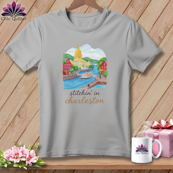 MyDesigns Physical Item S / Athletic Heather Stitchin' in Charleston ~ Relaxed Fit Tee