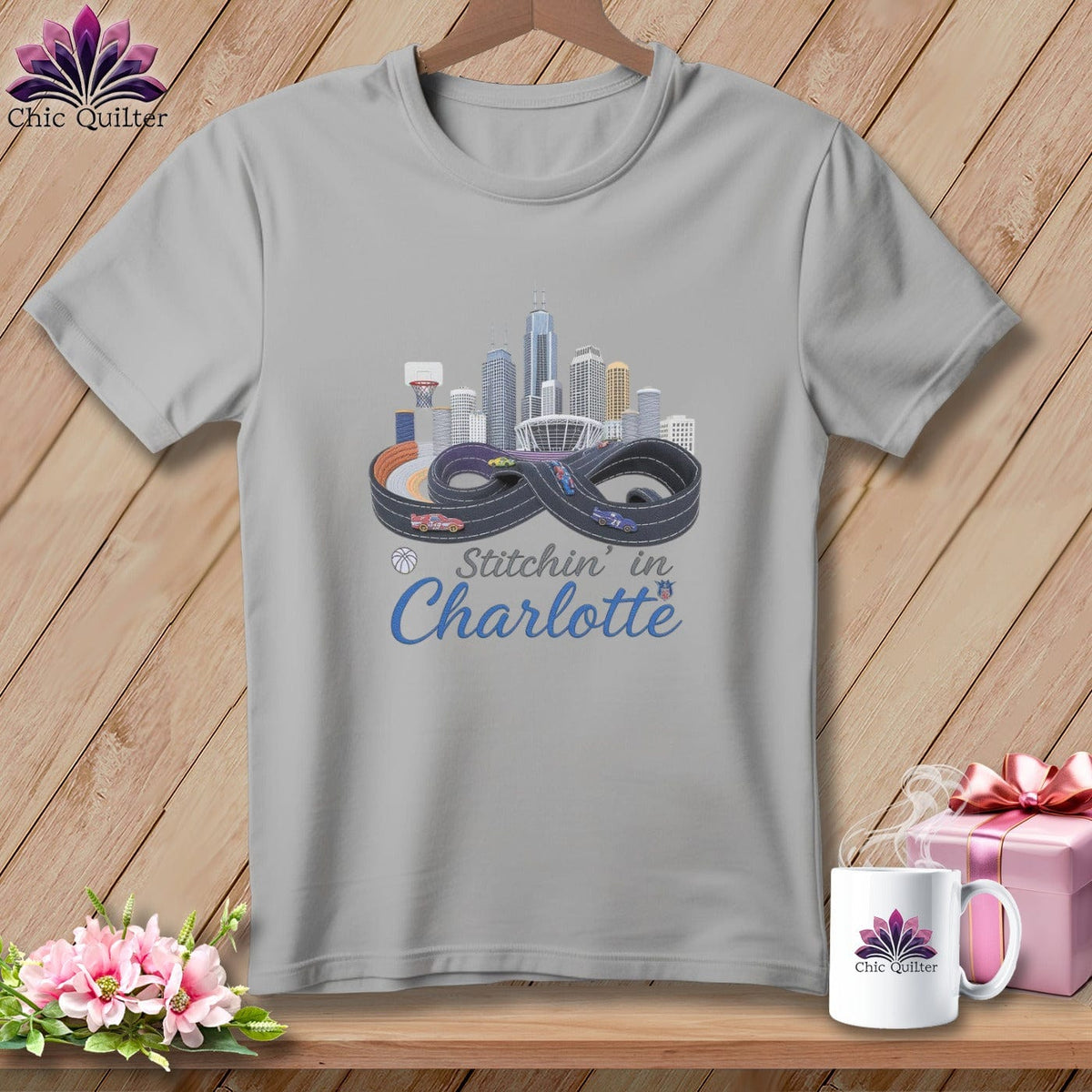 MyDesigns Physical Item S / Athletic Heather Stitchin' in Charlotte ~ Relaxed Fit Tee