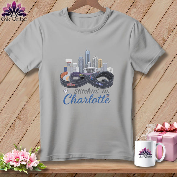 MyDesigns Physical Item S / Athletic Heather Stitchin' in Charlotte ~ Relaxed Fit Tee