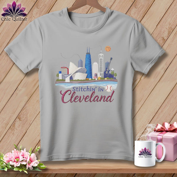 MyDesigns Physical Item S / Athletic Heather Stitchin' in Cleveland ~ Relaxed Fit Tee