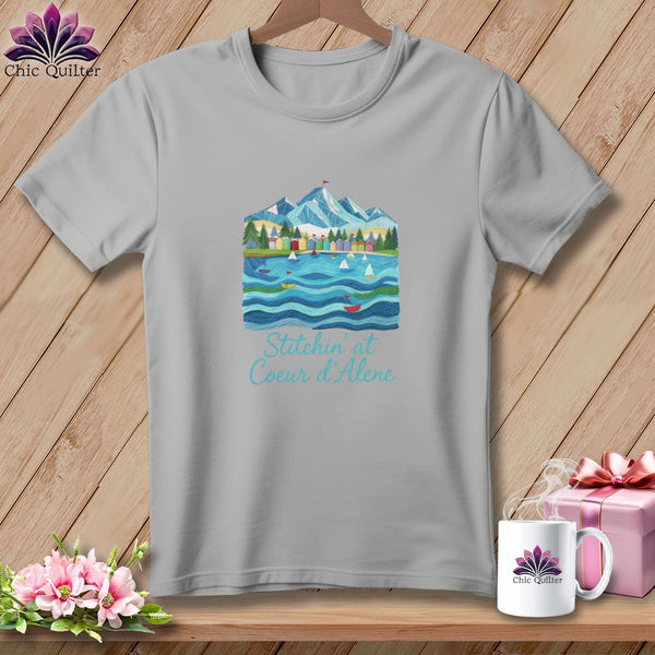 MyDesigns Physical Item S / Athletic Heather Stitchin' in Coeur d'Alene ~ Relaxed Fit Tee