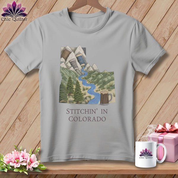 MyDesigns Physical Item S / Athletic Heather Stitchin' in Colorado ~ Relaxed Fit Tee