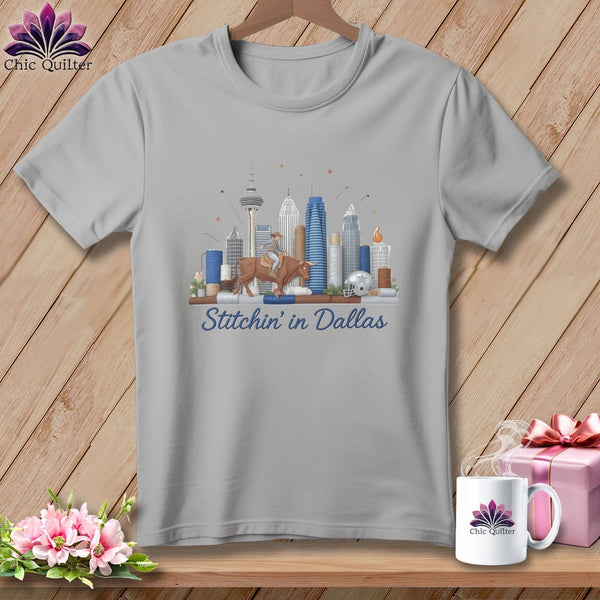 MyDesigns Physical Item S / Athletic Heather Stitchin' in Dallas ~ Relaxed Fit Tee