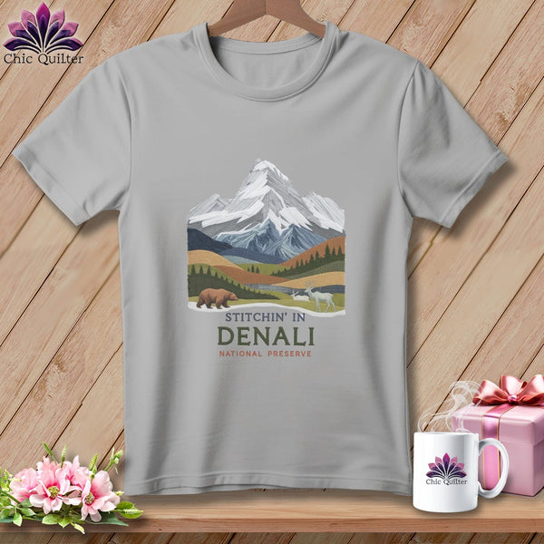 MyDesigns Physical Item S / Athletic Heather Stitchin' in Denali National Park and Preserve ~ Relaxed Fit Tee
