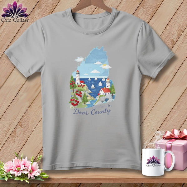 MyDesigns Physical Item S / Athletic Heather Stitchin' in Door County ~ Relaxed Fit Tee