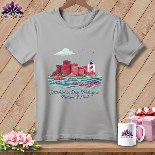 MyDesigns Physical Item S / Athletic Heather Stitchin' in Dry Tortugas National Park ~ Relaxed Fit Tee