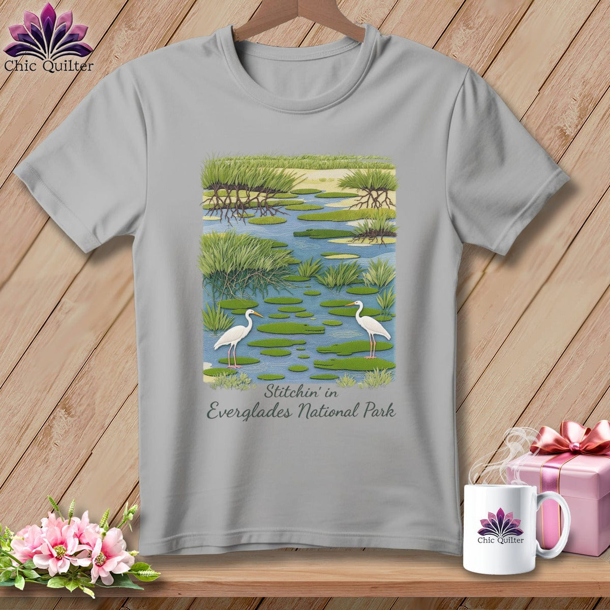 MyDesigns Physical Item S / Athletic Heather Stitchin' in Everglades National Park ~ Relaxed Fit Tee