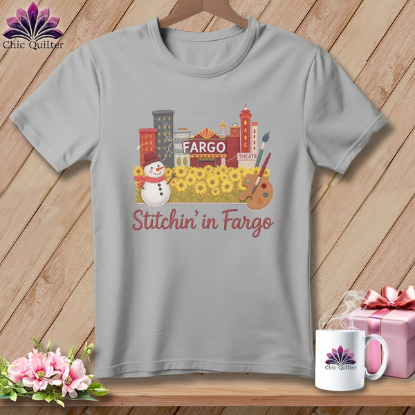 MyDesigns Physical Item S / Athletic Heather Stitchin' in Fargo ~ Relaxed Fit Tee
