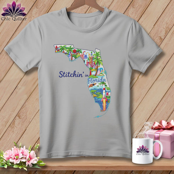 MyDesigns Physical Item S / Athletic Heather Stitchin' in Florida ~ Relaxed Fit Tee