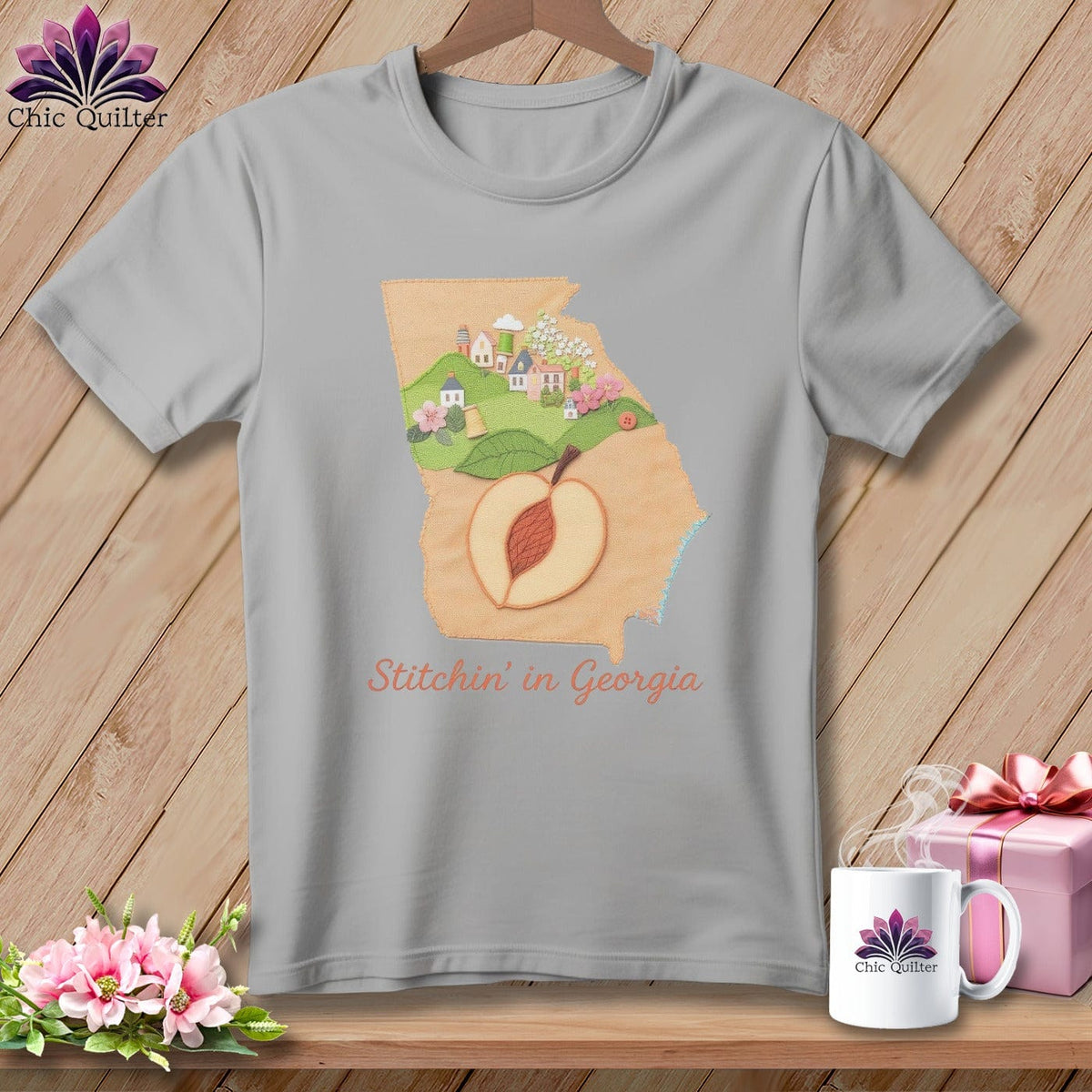 MyDesigns Physical Item S / Athletic Heather Stitchin' in Georgia ~ Relaxed Fit Tee