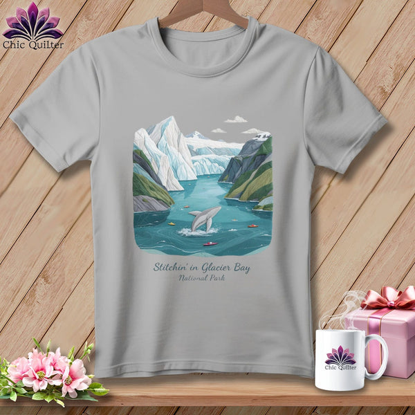 MyDesigns Physical Item S / Athletic Heather Stitchin' in Glacier Bay National Park and Preserve ~ Relaxed Fit Tee