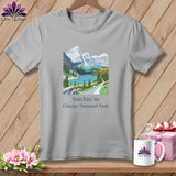 MyDesigns Physical Item S / Athletic Heather Stitchin' in Glacier National Park ~ Relaxed Fit Tee