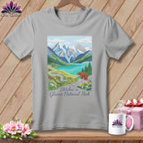 MyDesigns Physical Item S / Athletic Heather Stitchin' in Glacier National Park ~ Relaxed Fit Tee
