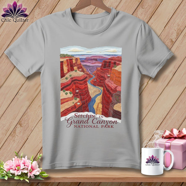 MyDesigns Physical Item S / Athletic Heather Stitchin' in Grand Canyon National Park ~ Relaxed Fit Tee