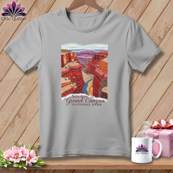 MyDesigns Physical Item S / Athletic Heather Stitchin' in Grand Canyon ~ Relaxed Fit Tee