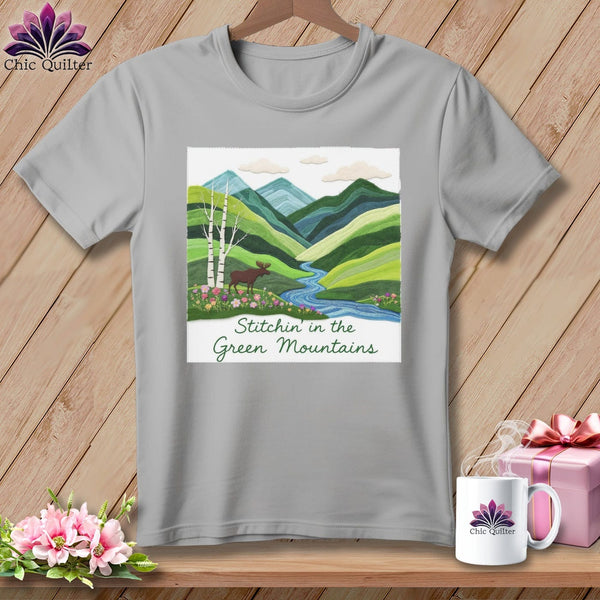 MyDesigns Physical Item S / Athletic Heather Stitchin' in Green Mountains ~ Relaxed Fit Tee