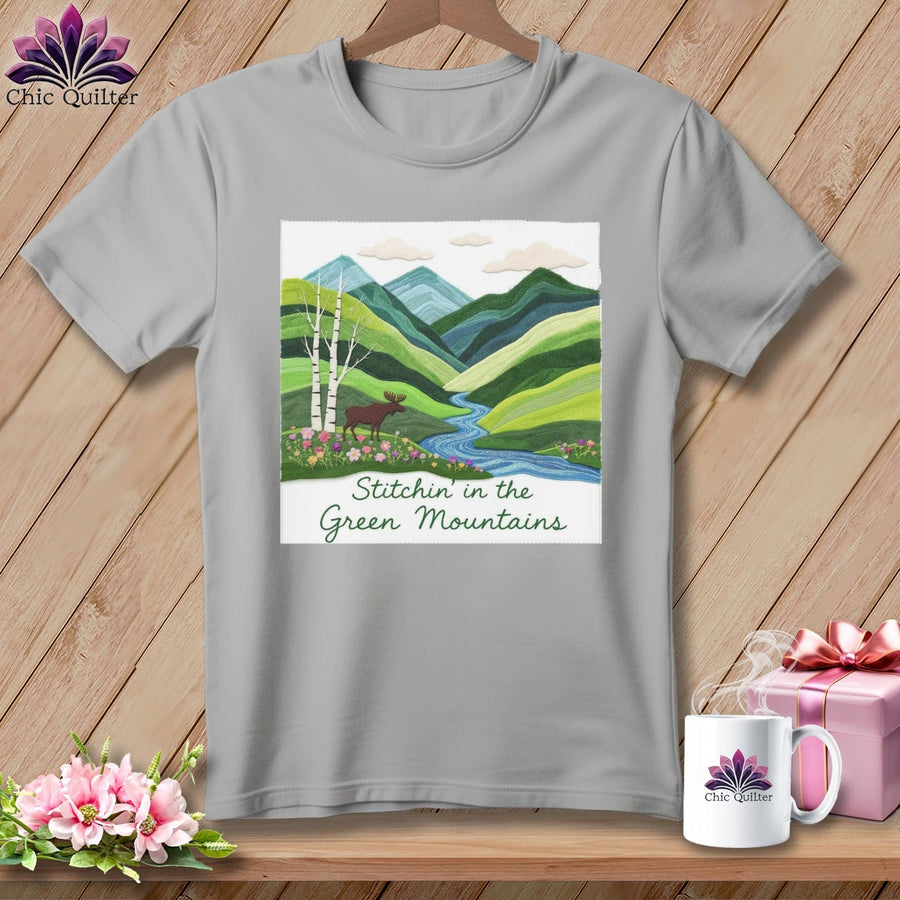 MyDesigns Physical Item S / Athletic Heather Stitchin' in Green Mountains ~ Relaxed Fit Tee