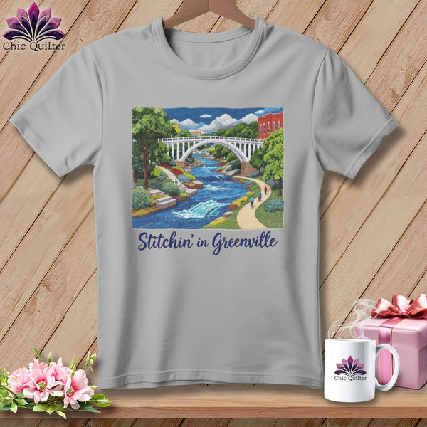 MyDesigns Physical Item S / Athletic Heather Stitchin' in Greenville ~ Relaxed Fit Tee
